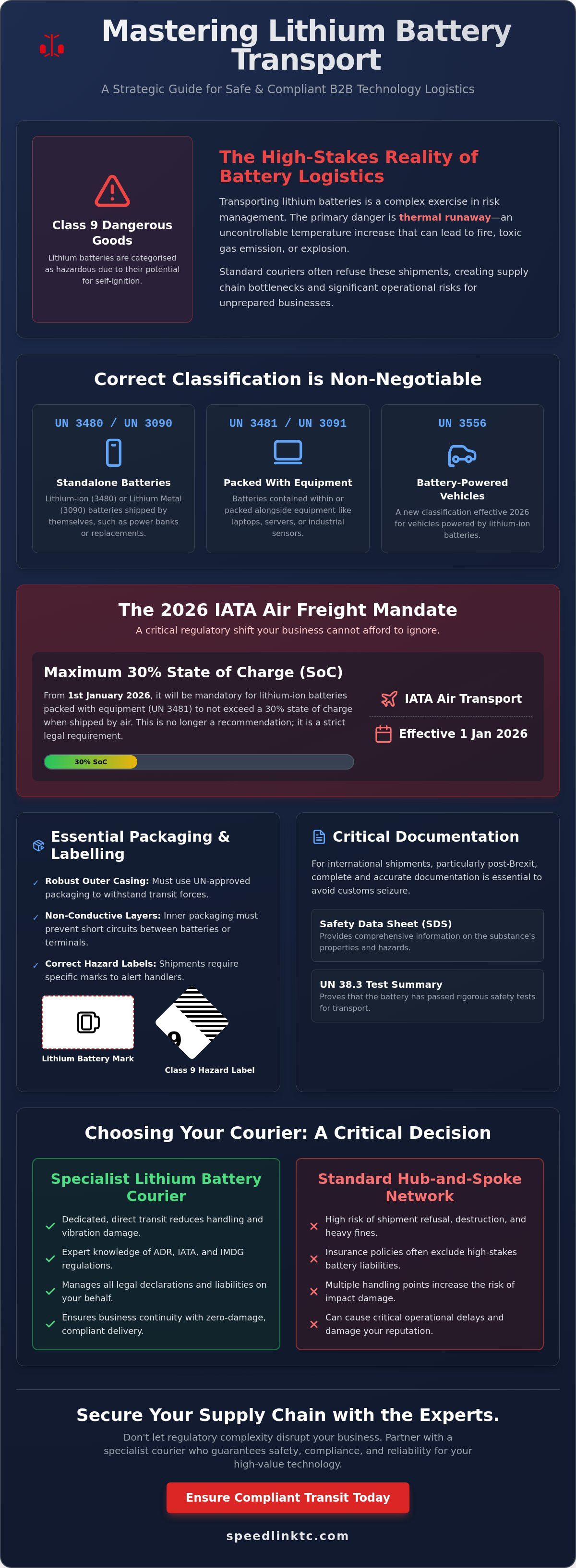 Lithium Battery Courier Service: A Specialist Guide to Safe B2B Transport 2026